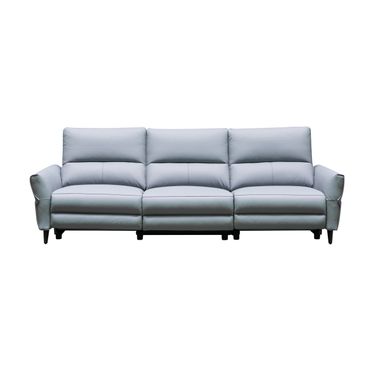 Skyline 3 Seater Leather Power Reclining Sofa In Blue