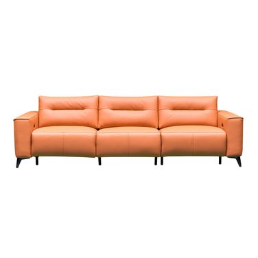 Skyline Alessandro 3 Seater Leather Power Recliner Sofa In Orange