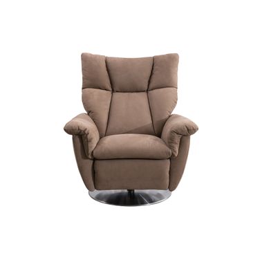 Skyline Alessandro Double Power Leather Swivel Chair In Orange