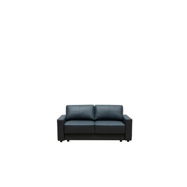 Skyline Leather Smart Queen Sleeper Sofa with Memory Foam Mattress In Blue