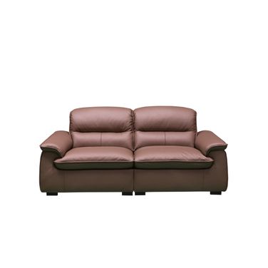 Skyline Leather Stationary Loveseat In Brown