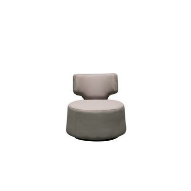 Skyline Pietra Leather Swivel Chair In Gray
