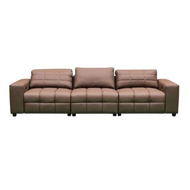 Skyline Serenity 3 Seater Leather Power Reclining Sofa with Two Power Recliners In Brown