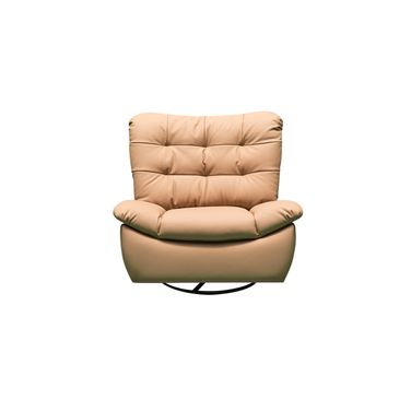 Skyline Stella Leather Swivel Glider Manual Recliner In Brown