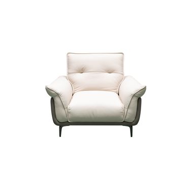 Skyline Vento Leather Accent Chair In Ivory
