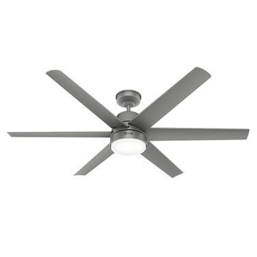 Skysail 60 Inch Energy Star WeatherMax Indoor/Outdoor Ceiling Fan with LED Light Kit and Wall Control In Matte Silver