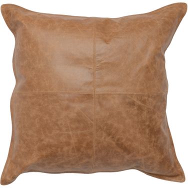 SLD Dumont Leather 22x22 Pillow In Chestnut