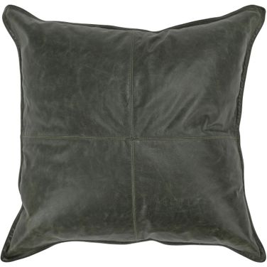 SLD Leather Acre 22x22 Pillow In Forest Green