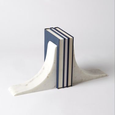 Sleek Bookends In White