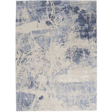 Sleek Textures Blue and Cream 7'10" x 10'6" Area Rug