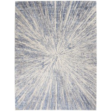 Sleek Textures Blue and Grey 7'10" x 10'6" Area Rug