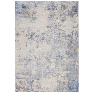 Sleek Textures Blue and Ivory 5'3" x 7'3" Area Rug