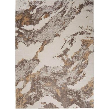 Sleek Textures Brown and Ivory 9'3" x 12'9" Area Rug
