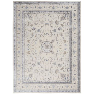 Sleek Textures 7'10" x 10'6" Area Rug In Ivory and Beige