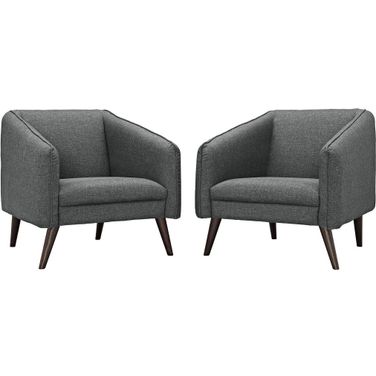 Slide Armchairs Set of 2 In Gray