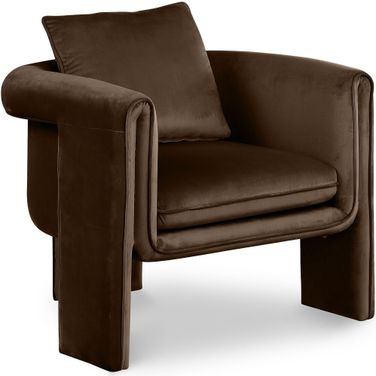 Sloan Accent Chair In Brown Velvet