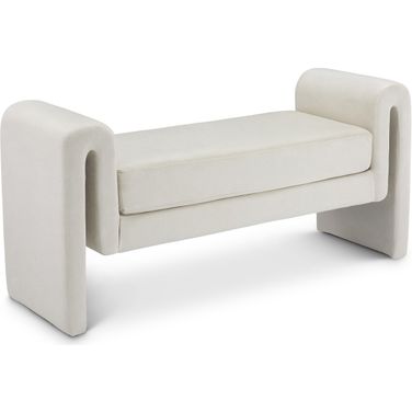 Sloan Velvet 2 Seater Bench In Cream