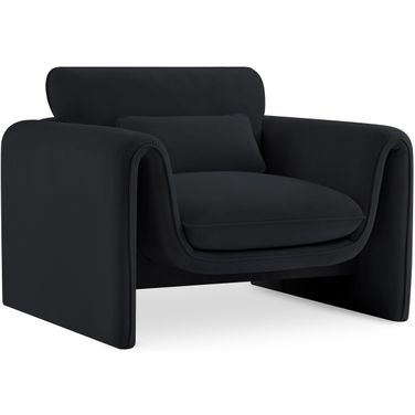 Sloan Velvet Fabric Chair In Black