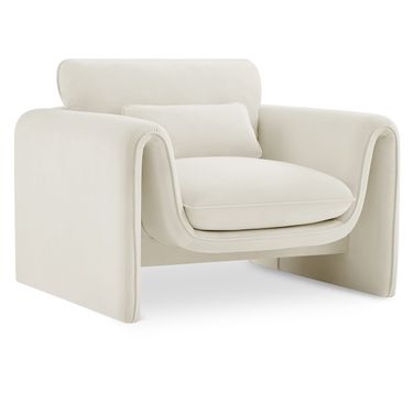 Sloan Velvet Fabric Chair In Cream