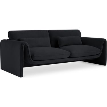 Sloan Velvet Fabric Sofa In Black