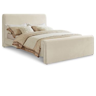 Sloan Velvet Full Bed In Cream