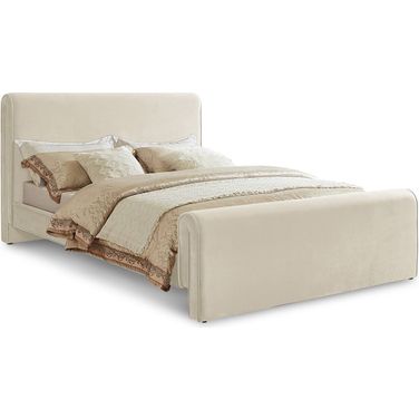 Sloan Velvet King Bed In Cream