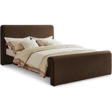 Sloan Velvet Queen Bed In Brown