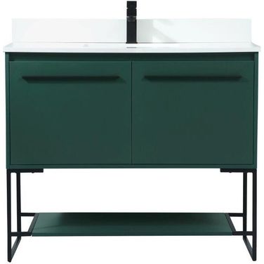 Sloane 40 Inch Single Bathroom Vanity In Green With Backsplash