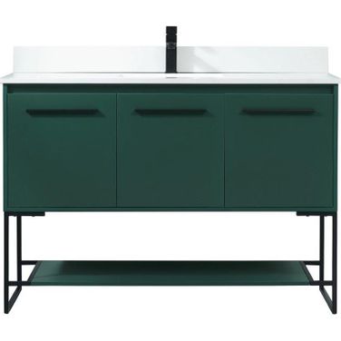Sloane 48 Inch Single Bathroom Vanity In Green With Backsplash