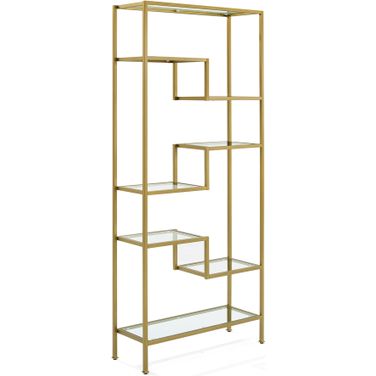 Sloane Etagere Bookcase In Gold