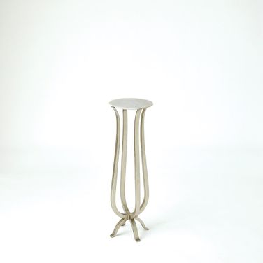 Small Chorda Pedestal In White and Nickel