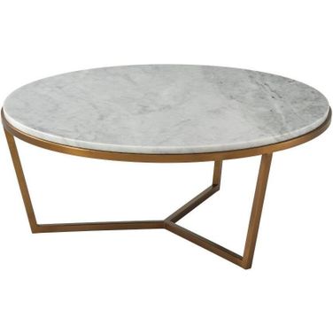 Small Fisher Round Marble Cocktail Table