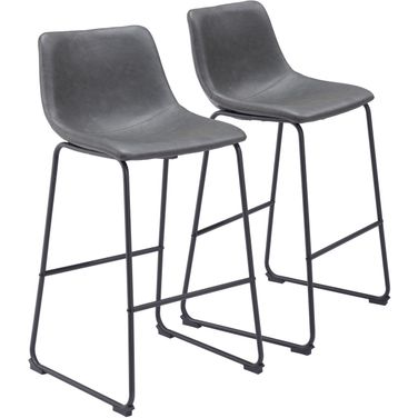 Smart Barstool Set of 2 In Charcoal