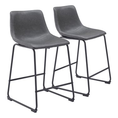 Smart Counter Stool Set of 2 In Charcoal