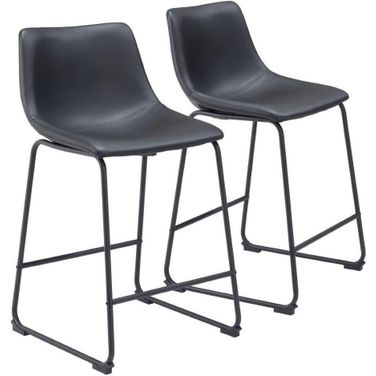 Smart Counter Stool Set of 2 In Black