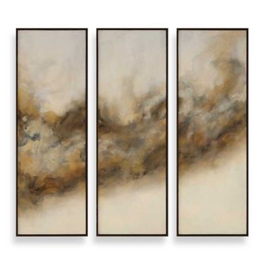Smoke Break Hand Painted Modern Art Set of 3 In Multi