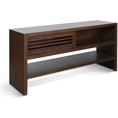 Sofa Table with Sliding Door In Coffee Bean
