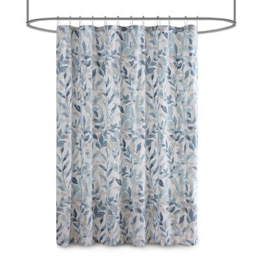 Sofia Botanical Printed Shower Curtain In Blue