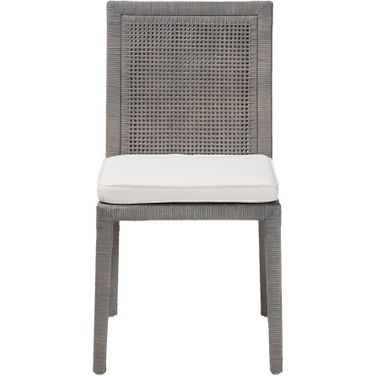 Sofia Natural Rattan Dining Chair In French Grey