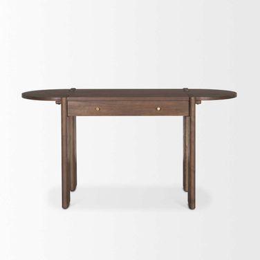 Sohan Elm Wood Oblong Desk In Brown