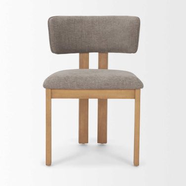 Soho Curved Open Back Dining Side Chair  Set Of 2 with Chenille Tripod Frame In Gray