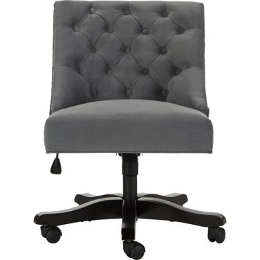 Soho Grey Tufted Velvet Swivel Desk Chair