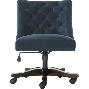 Soho Navy Tufted Velvet Swivel Desk Chair