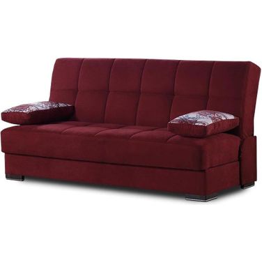 Soho Upholstered Convertible Sofabed with Storage In Burgundy SOHO-SB-BUR