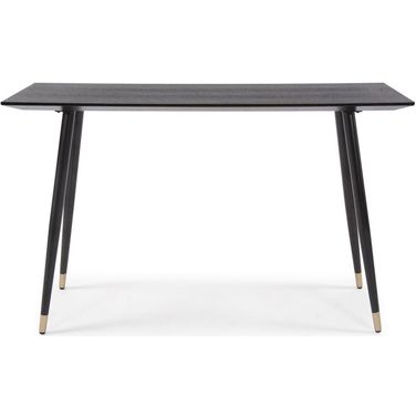 Soho Wood Console Table In Dark Ash and Brass