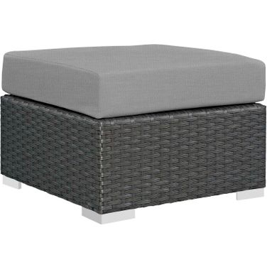 Sojourn Canvas Gray Outdoor Patio Sunbrella Ottoman