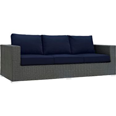Sojourn Canvas Navy Outdoor Patio Sunbrella Sofa