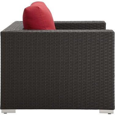 Sojourn Canvas Red Outdoor Patio Sunbrella Arm Chair