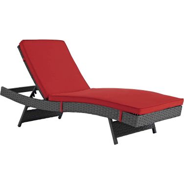 Sojourn Canvas Red Outdoor Patio Sunbrella Chaise