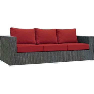 Sojourn Canvas Red Outdoor Patio Sunbrella Sofa
